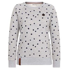 Naketano Light Gray Sweatshirt with Navy Polka Dots